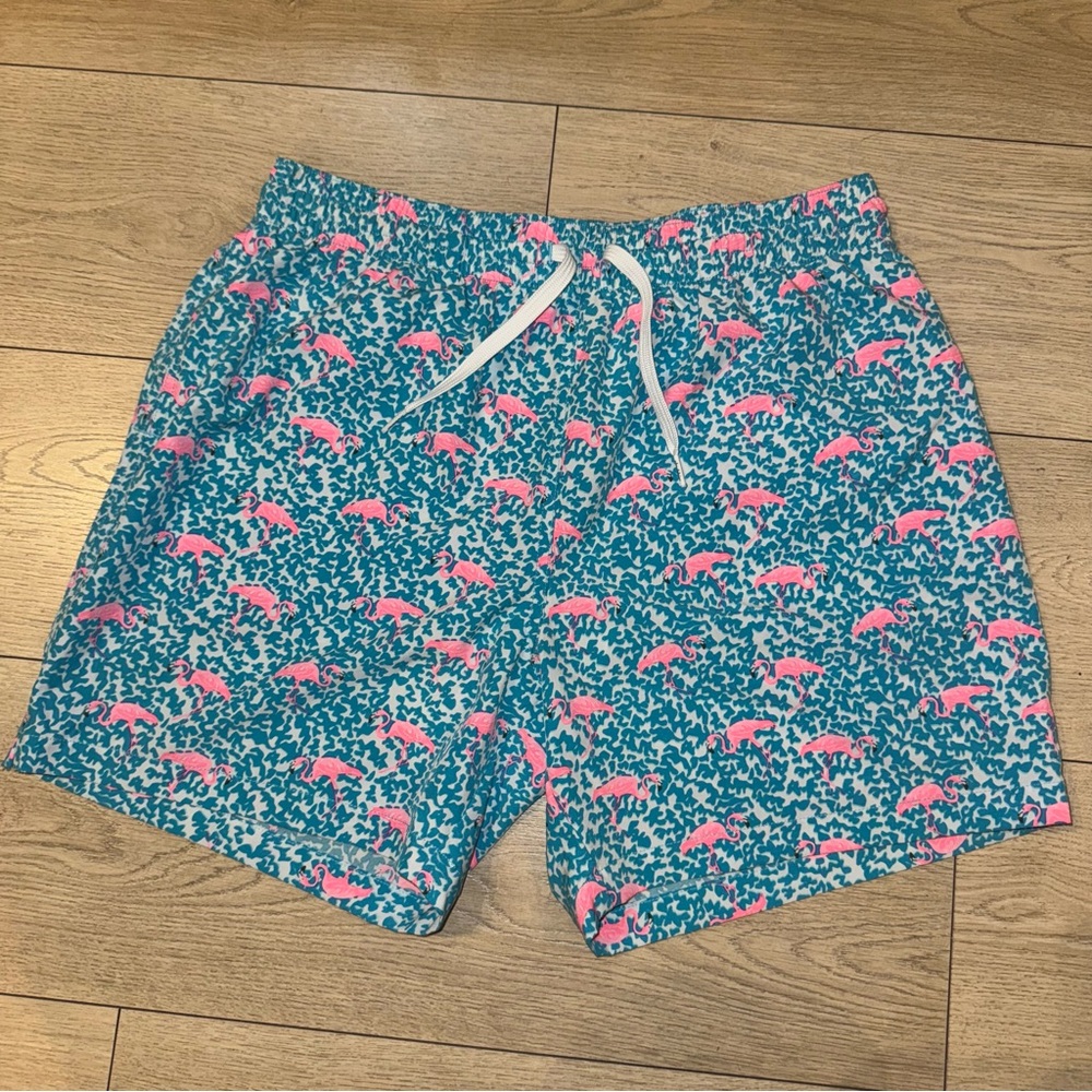 Chubbies Teal and Pink Swim Trunks